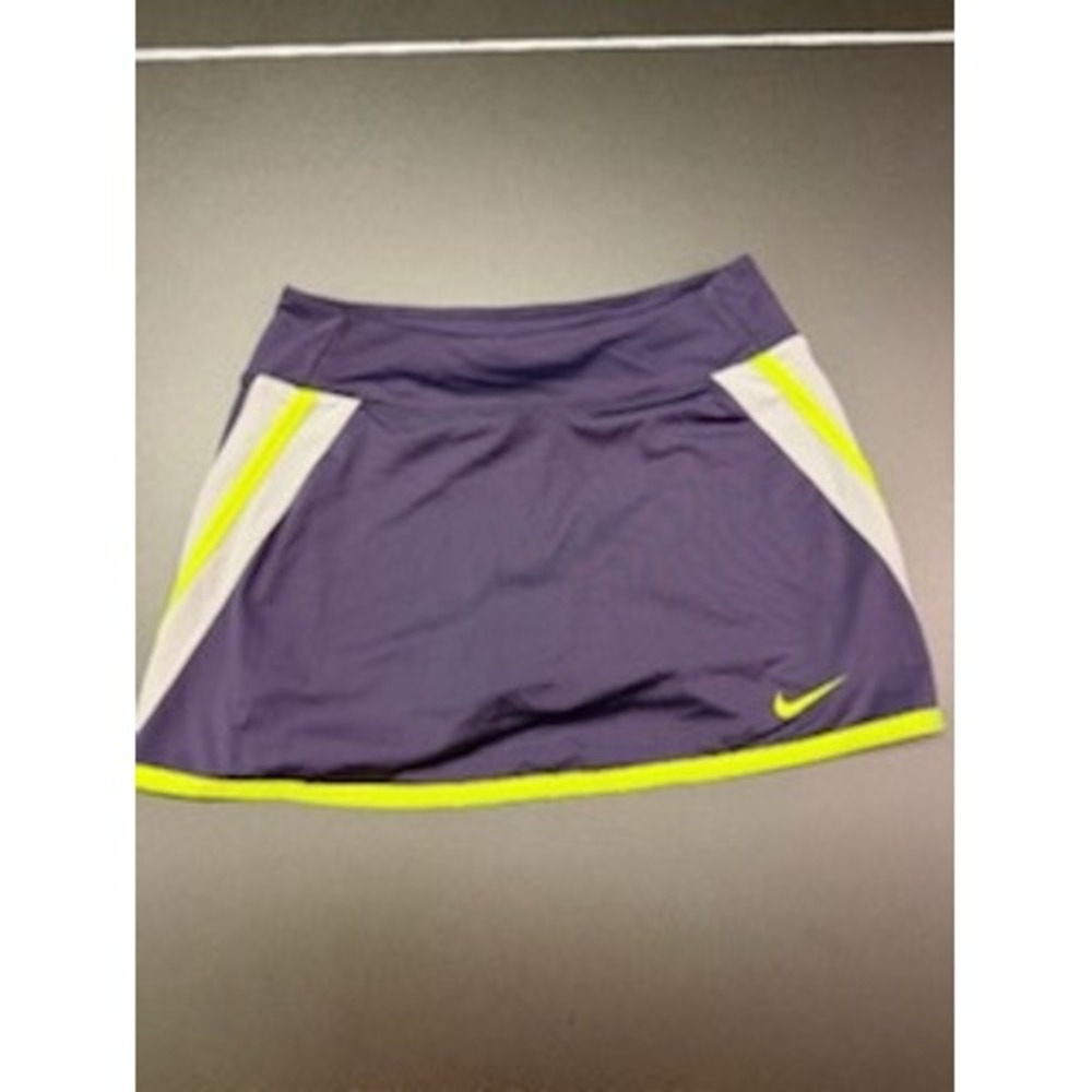 Nike Dri-FIT Tennis Skort Purple White Neon Yellow Athletic Skirt Womens Small